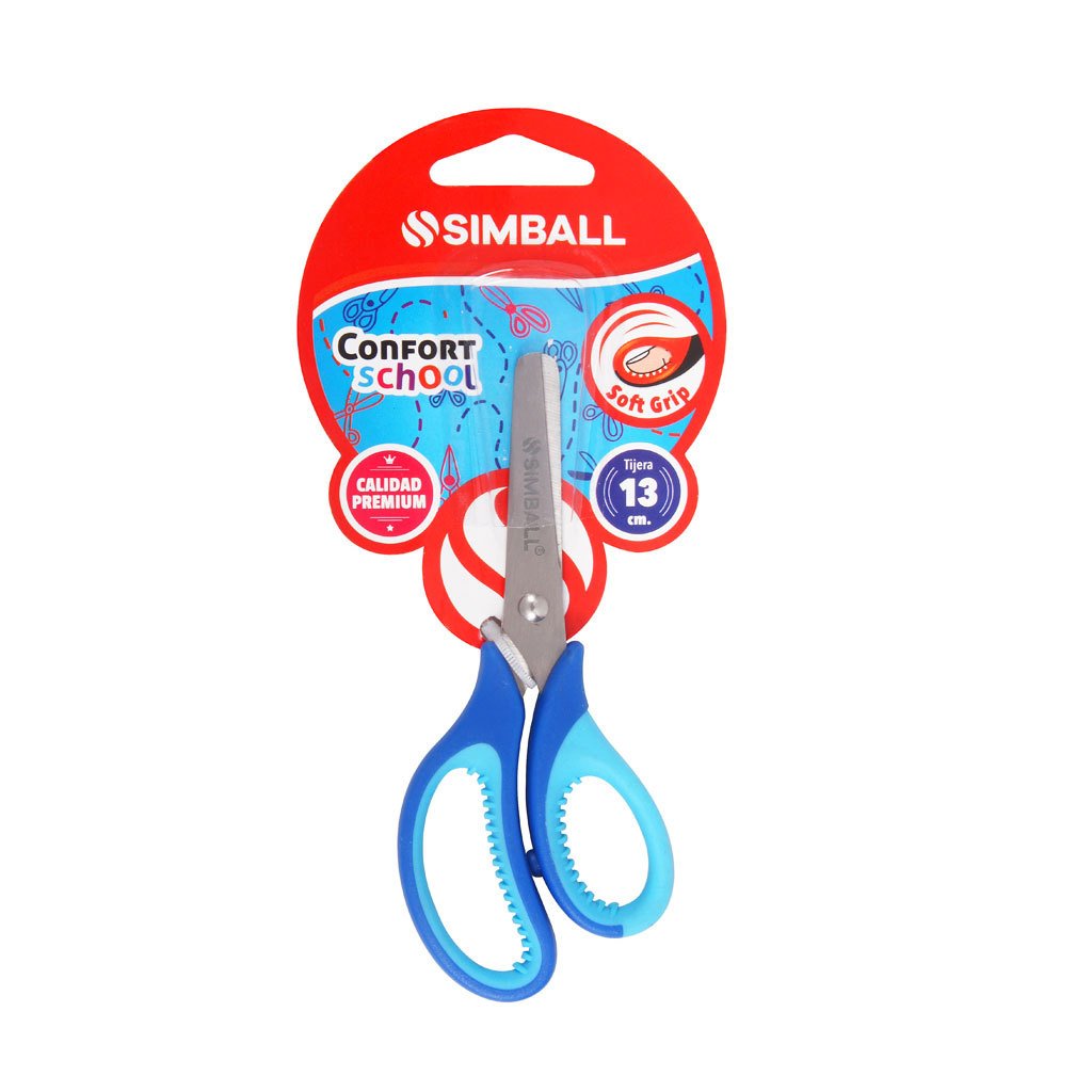 (114830) TIJERA SIMBALL CONFORT 13 CM BLISTE - LIBRERIA ESCOLAR - TIJERAS