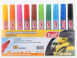 (135010) MARCADOR TRABI MEGA PINTURON X 10 - ESCRITURA - MARCADORES