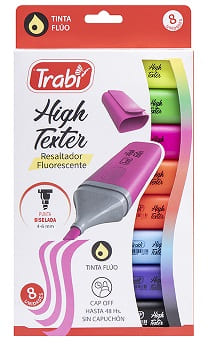 (135207) RESALTADOR TRABI FLUO X 8 - ESCRITURA - MARCADORES