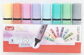 (135222) RESALTADOR TRABI PASTEL X 8 - ESCRITURA - MARCADORES