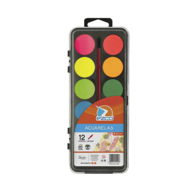 (139073) ACUARELA C/TAPA EZCO X 12 COLOR - LIBRERIA ESCOLAR - PINTURAS
