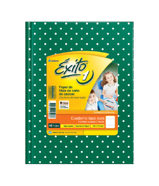 (143075) CUAD. EXITO LUNAR X 48 VERDE RAYADO - CUADERNOS - CUADERNOS LEDESMA
