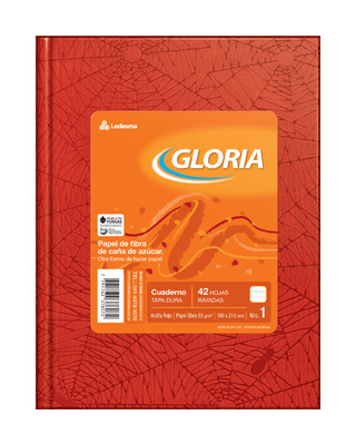 (143320) CUAD. GLORIA FORRADO X 42 ROJO - CUADERNOS - CUADERNOS LEDESMA