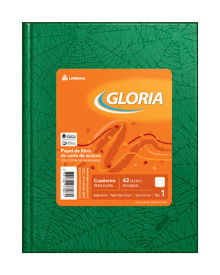 (143321) CUAD. GLORIA FORRADO X 42 VERDE - CUADERNOS - CUADERNOS LEDESMA