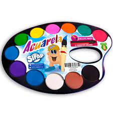 (157001) ACUARELA SIFAP 12 COLORES GRANDE - LIBRERIA ESCOLAR - PINTURAS
