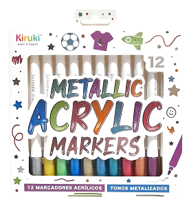(228532) MARC. KIRUKI ACRILICOS X 12 METALIZ - ESCRITURA - MARCADORES