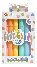 (228651) MINI RESALT KIRUKI CANDY X 6 PASTEL - ESCRITURA - MARCADORES