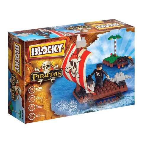(5040637) BLOCKY BALSA PIRATA 100 PCS 0637 - JUGUETERIA CREATIVO - DIMARE