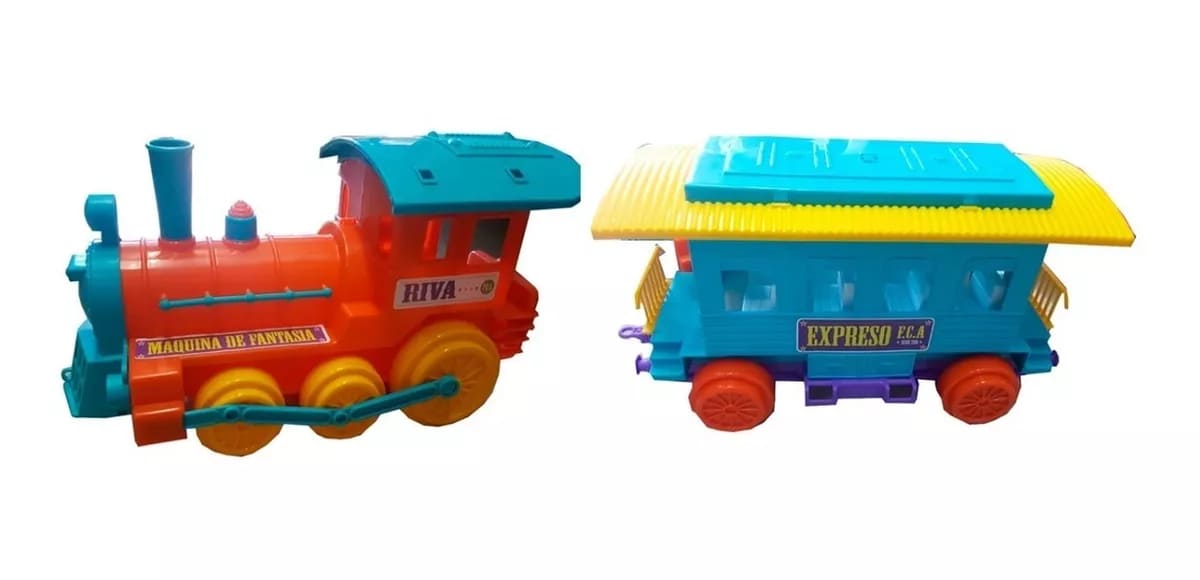 (518130) LOCOMOTORA CON VAGON RIVAPLAST 130 - JUGUETERIA IMPORTADO - RIVAPLAST