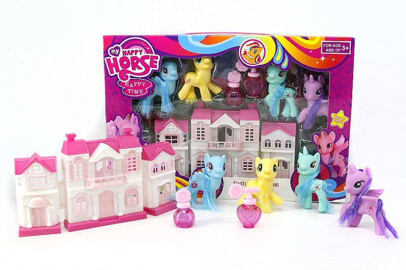(54423-5) PONY X 4 FAYDI CON CASA 23-5 - JUGUETERIA IMPORTADO - FAYDI