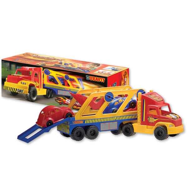 (550140) CAMION DURAVIT C/2 AUTOS 214 / 140 - JUGUETERIA IMPORTADO - BLUMEN